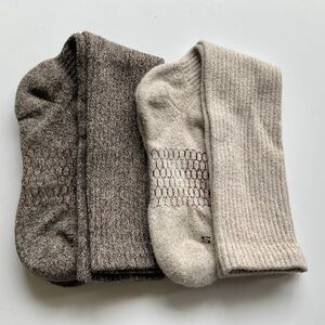 BOMBAS Marl Knee High Socks Two Pairs Brown Cream
